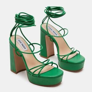 Steve Madden Tallulah Green Platform Sandal Heels Size 7.5